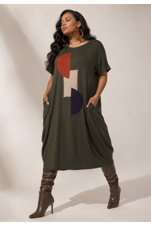 Vestido Amora Malha Midi Plus Verde