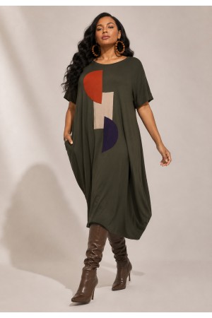 Vestido Amora Malha Midi Plus Verde