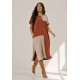 Vestido Terra Serena Midi Plus Terracota e Areia Mineral