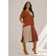 Vestido Terra Serena Midi Plus Terracota e Areia Mineral