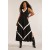 Vestido Serena Regata Malha Midi Plus Preto e Branco