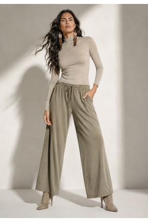 Calça Pantalona Inhambuxintã Malha Areia