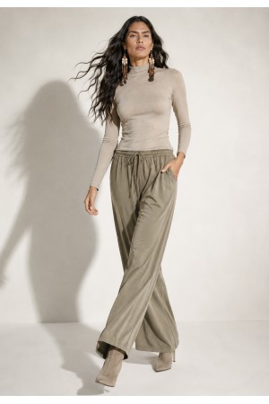 Calça Pantalona Inhambuxintã Malha Areia