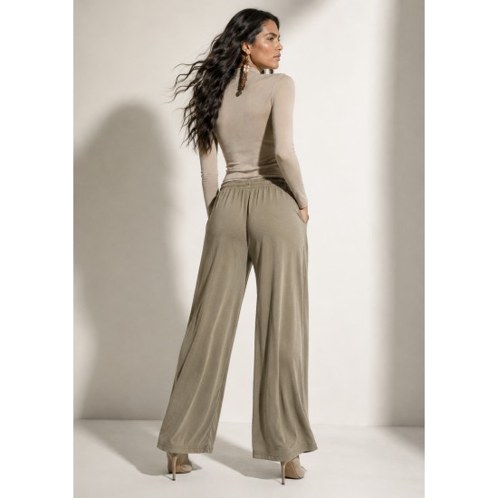 Calça Pantalona Inhambuxintã Malha Areia