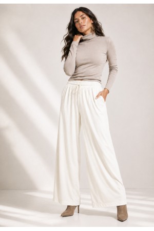 Calça Pantalona Inhambuxintã Malha Off White
