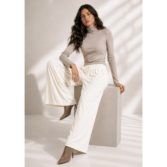 Calça Pantalona Inhambuxintã Malha Off White