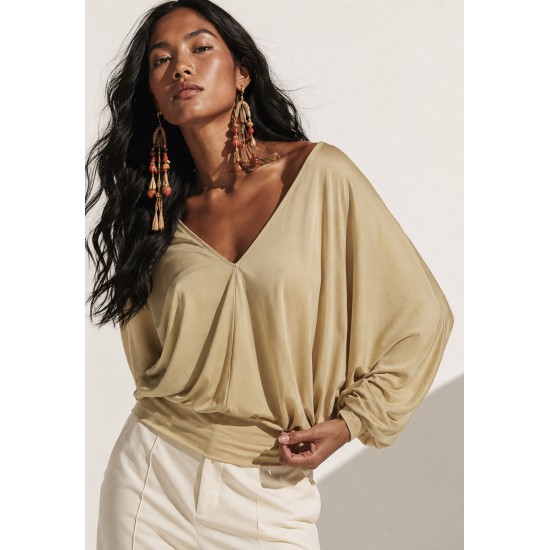 Blusa Moicana Malha Morcego Bege
