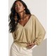 Blusa Moicana Malha Morcego Bege