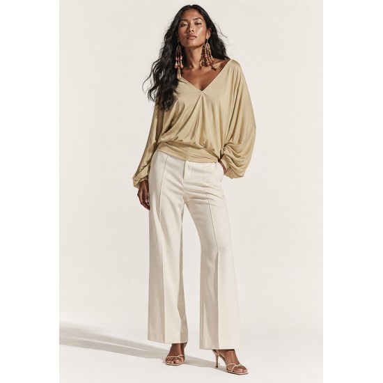 Blusa Moicana Malha Morcego Bege