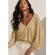 Blusa Moicana Malha Morcego Bege