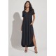 Vestido Midi Abapã Malha com Bolso Preto