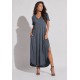 Vestido Midi Abapã Malha com Bolso Mescla