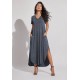 Vestido Midi Abapã Malha com Bolso Mescla