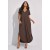 Vestido Midi Abapã Malha com Bolso Marrom