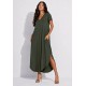 Vestido Midi Abapã Malha com Bolso Verde Jade