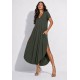 Vestido Midi Abapã Malha com Bolso Verde Jade