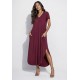 Vestido Midi Abapã Malha com Bolso Bordo
