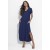 Vestido Midi Abapã Malha com Bolso Azul Marinho