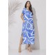 Vestido Midi Abapã Malha com Bolso Estampa Lagoa Botânica