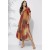 Vestido Midi Abapã Malha com Bolso Estampa Tramas do Sol