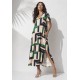 Vestido Midi Abapã Malha com Bolso Estampa Chapada de Areia