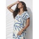 Vestido Midi Abapã Malha com Bolso Bambu Azul