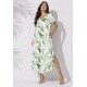 Vestido Midi Abapã Malha com Bolso Estampa Verde Selvagem