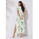Vestido Midi Abapã Malha com Bolso Estampa Verde Selvagem