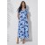 Vestido Midi Abapã Malha com Bolso Estampa Caminhos de Azul