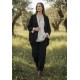Kimono Malha Manga Ampla Preto