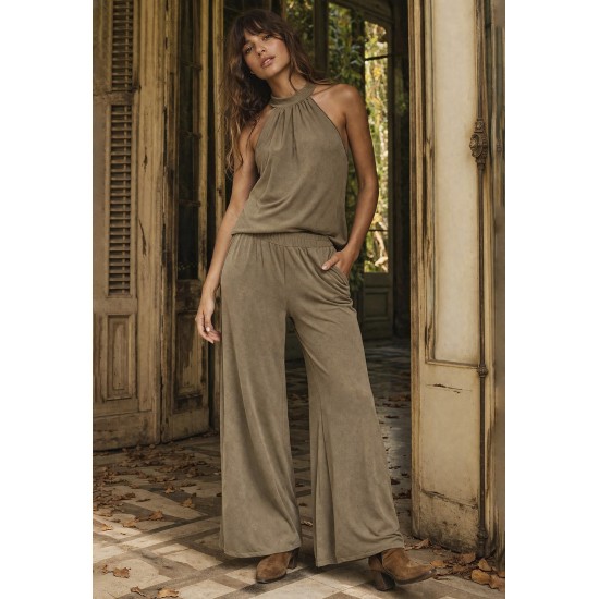 Calça Pantalona Inhambuxintã Malha Areia