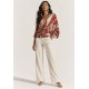 Blusa Moicana Malha Morcego Estampa Selva Bordô