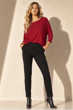 Blusa Morcego Ampla Manga 3/4 Bordô