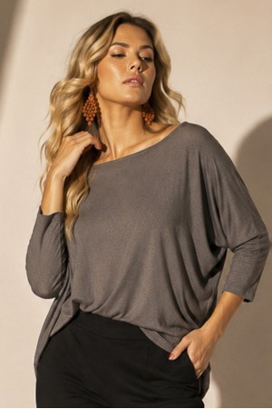 Blusa Morcego Ampla Manga 3/4 Mescla