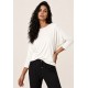 Blusa Morcego Ampla Manga 3/4 Off White
