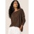 Blusa Morcego Ampla Manga 3/4 Marrom