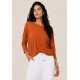Blusa Morcego Ampla Manga 3/4 Laranja
