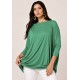 Blusa Ampla Malha Morcego Manga Longa Verde