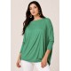 Blusa Ampla Malha Morcego Manga Longa Verde