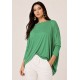 Blusa Ampla Malha Morcego Manga Longa Verde