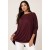 Blusa Ampla Malha Morcego Manga Longa Bordô