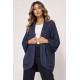 Kimono Malha Manga Ampla Azul Marinho