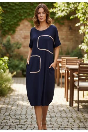 Vestido Midi Tribalê Malha Plus Azul