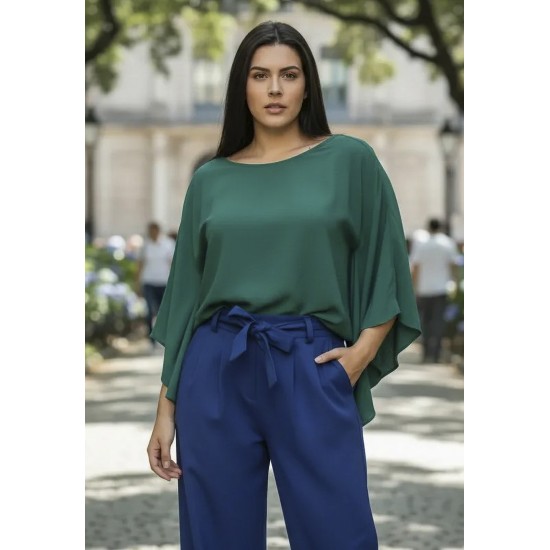Blusa Poncho Baguari Amplo Verde