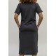 Vestido Midi Algodão Manga Curta Moda Evangélica Preto