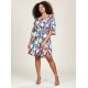 Vestido Curto Caaxixá Viscose com Cordão na Cintura Estampa Floresce