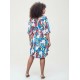 Vestido Curto Caaxixá Viscose com Cordão na Cintura Estampa Floresce
