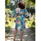 Vestido Curto Caaxixá Viscose com Cordão na Cintura Estampa Brisa Botânica