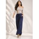 Calça Pantalona Inhambuxintã Malha Azul Marinho