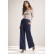 Calça Pantalona Inhambuxintã Malha Azul Marinho